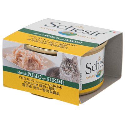 Schesir鮮時貓罐 【雞柳+蟹肉】85g
Schesir Chicken Fillets with Surimi - Cat Can
