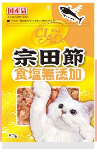 CIAO食鹽無添加貓用鰹魚片(宗田節口味CS-19) 50G