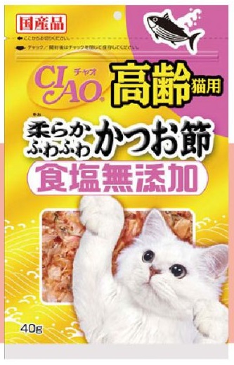 CIAO食鹽無添加貓用鰹魚片(高齡貓鰹魚節CS-20) 40G