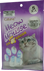 白金喵慕斯肉泥條14克-純鮪魚口味 5支/包
Catuna Meow Mousse