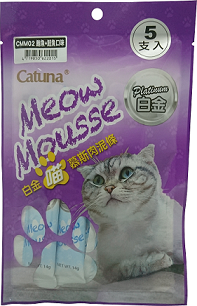 白金喵慕斯肉泥條14克-鮪魚+鮭魚口味 5支/包
Catuna Meow Mousse