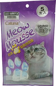 白金喵慕斯肉泥條14克-鮪魚+蝦子口味 5支/包
Catuna Meow Mousse
