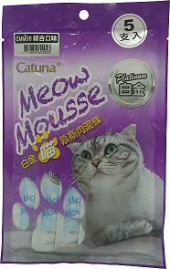 白金喵慕斯肉泥條14克-綜合口味 5支/包
Catuna Meow Mousse