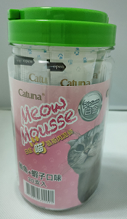 白金喵慕斯肉泥條14克-鮪+蝦子口味 30支/桶
Catuna Meow Mousse