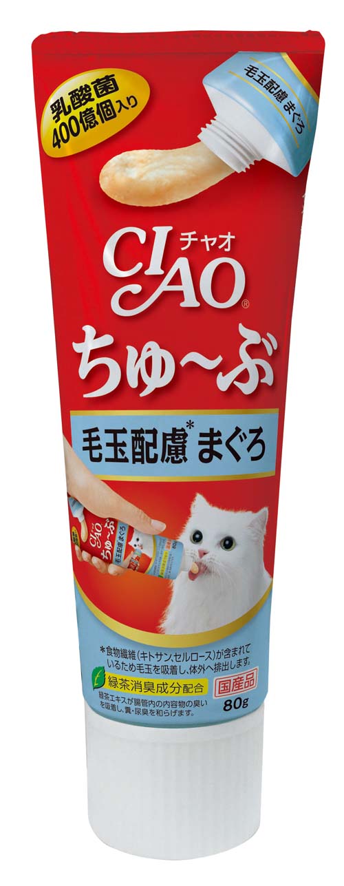 日本 CIAO 啾嚕乳酸菌肉泥膏 化毛鮪魚 80g