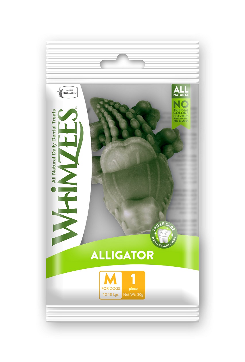 唯潔鱷魚型潔牙骨M(嘗鮮包)
Whimzees Alligator M single pack
