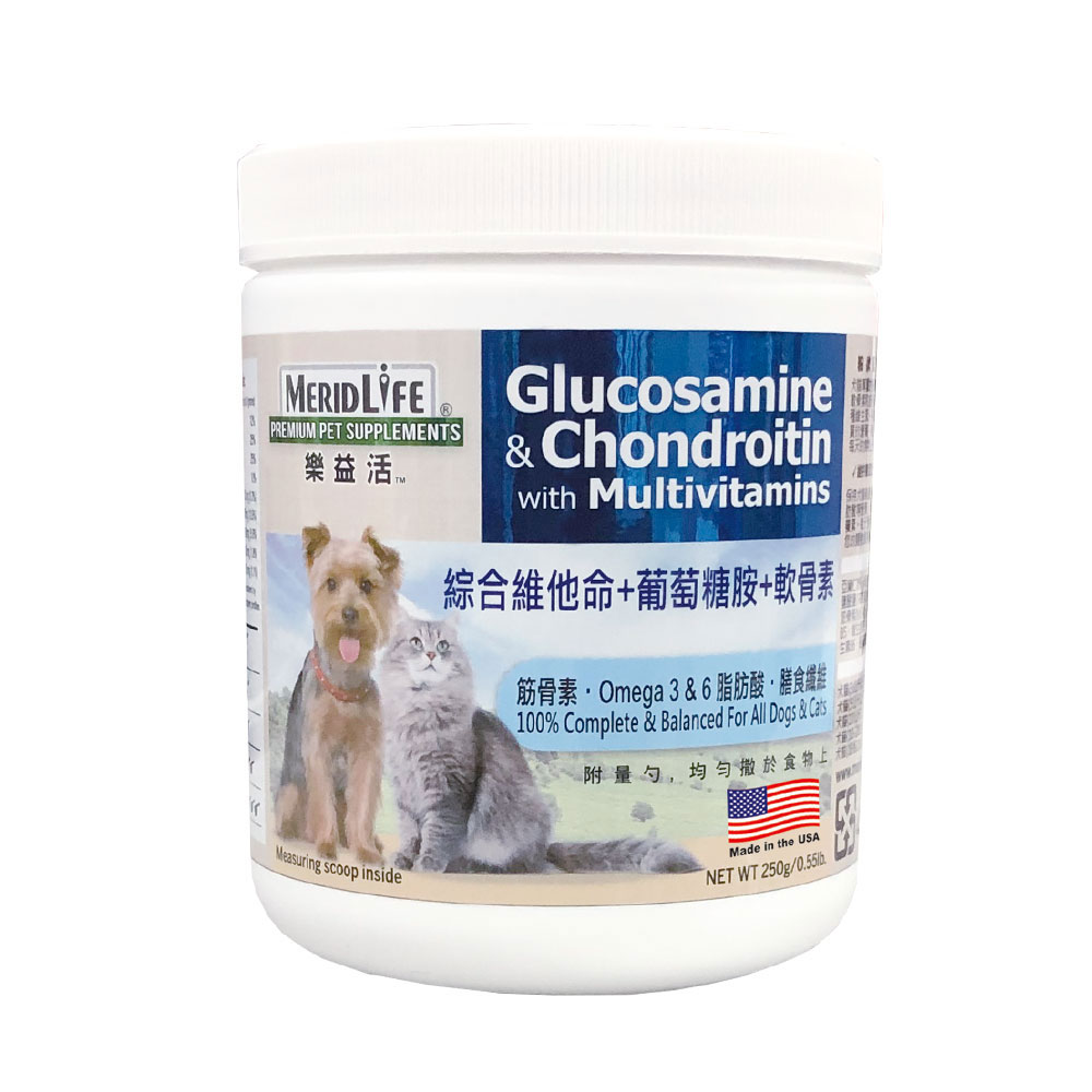 樂益活寵物專用綜合維他命+葡萄糖胺
MeridLife Pet Glucosamine & Chondroitin with Multivitamins