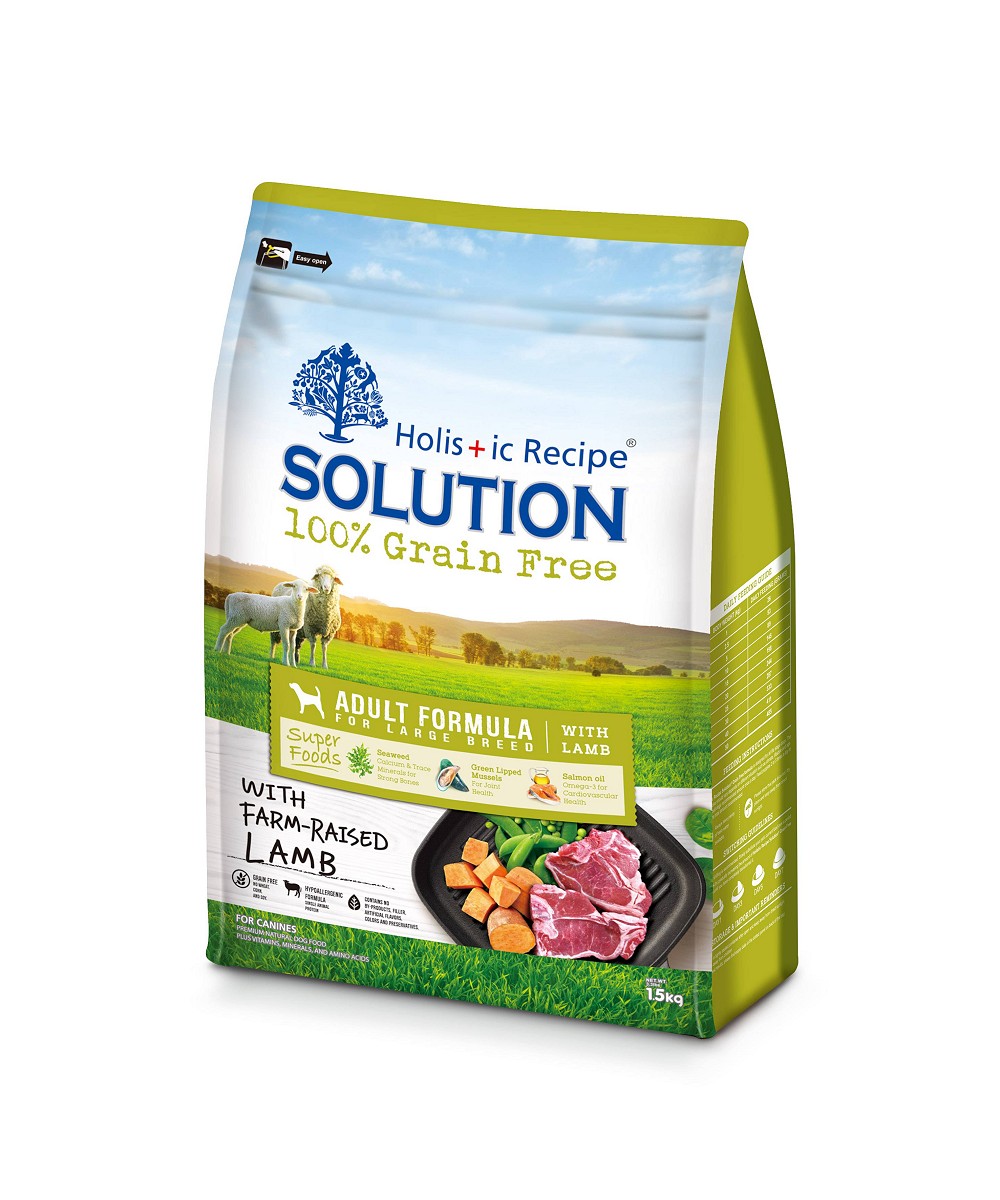 新耐吉斯無穀成犬羊肉配方（大顆粒）
Holistic Recipe Solution Grain Free with Lamb Adult Dog Formula for Large Breed