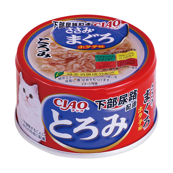 CIAO超香濃雞肉(A-57)泌尿保 健成貓罐(雞肉鮪魚干貝)80G
