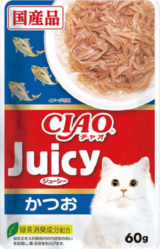 CIAO好啾喜Juicy貓咪餐包60G (鰹魚口味)IC-342

