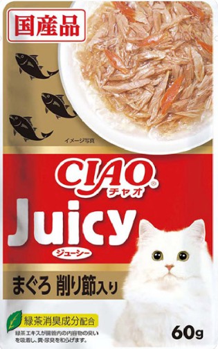 CIAO好啾喜Juicy貓咪餐包60G (鮪魚薄片)IC-344
