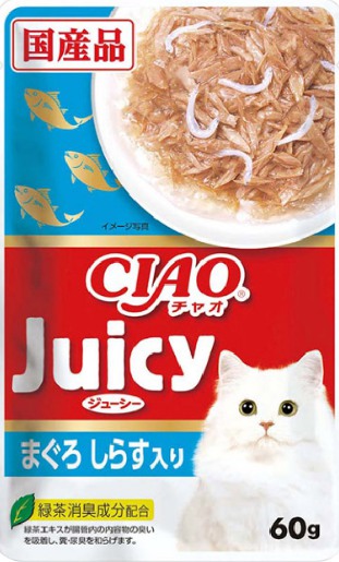 CIAO好啾喜Juicy貓咪餐包60G (鮪魚吻仔魚)IC-345
