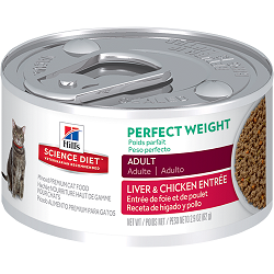 希爾思™寵物食品 完美體重成貓 雞肉與豬肝(型號00002974)
Science Diet Adult Perfect Weight Liver & Chicken Entrée Cat Food