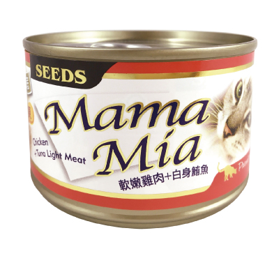 MamaMia愛貓軟凍餐罐(鮮嫩雞肉+白身鮪魚)
MamaMia(Chicken+ Tuna Light Meat in soft jelly)