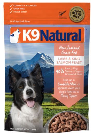 紐西蘭K9 Natural 冷凍乾燥鮮肉生食餐 90% 羊肉+鮭魚
K9 Natural Freeze Dried Lamb with King Salmon Feast