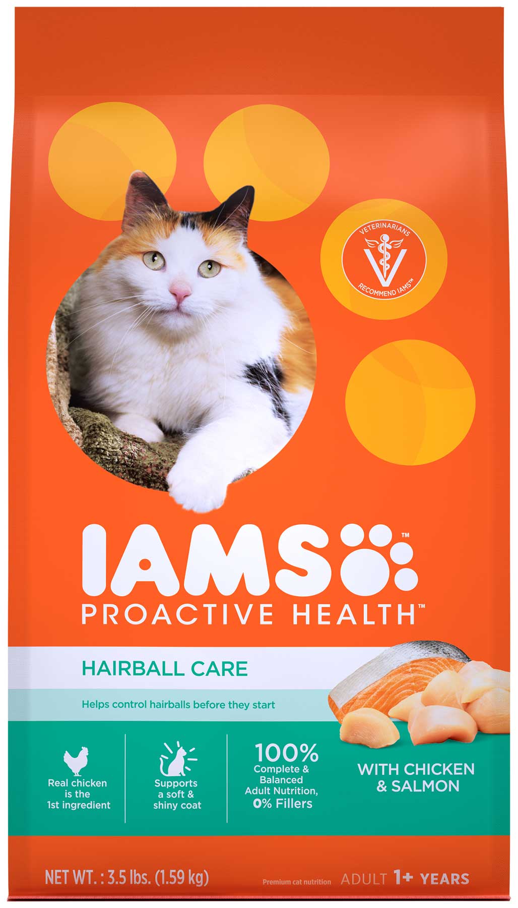 愛慕思 健康優活 成貓化毛 (雞肉+鮭魚)
Iams Proactive Health™ Hairball Care