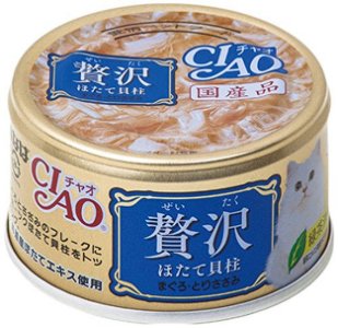 CIAO 奢華寵愛貓罐 鮪魚+雞肉+干貝 80g (A-142)