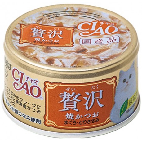 CIAO 奢華寵愛貓罐 鮪魚+雞肉+鰹魚 80g (A-144)