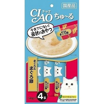 日本CIAO 啾嚕肉泥---鮪魚+鮪魚乾14g x 4袋 (SC-141)