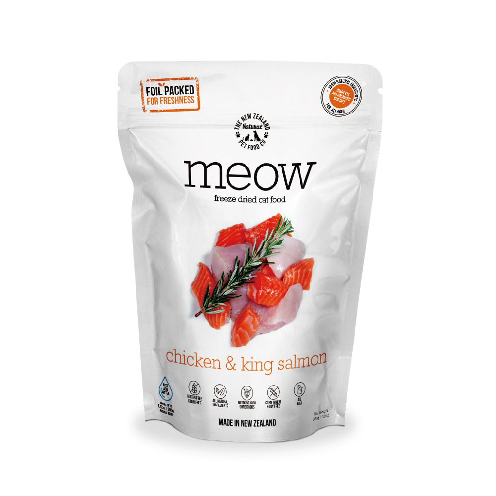 紐西蘭meow貓咪冷凍乾燥生食餐-雞肉+帝王鮭
MEOW FREEZE DRIED-Chicken & King Salmon