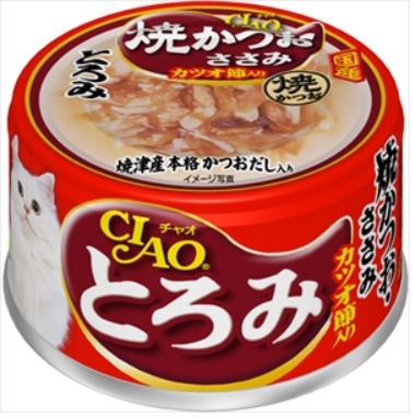 貓專用鷄肉、烤鰹魚口味缶
INABA CHAO TOROMI Grilled bonito Sasami, Dried bonito A-48