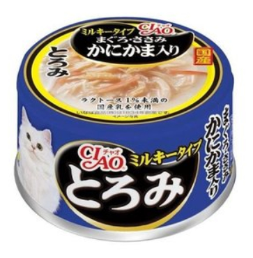 貓專用牛乳、鮪魚、鷄肉•蟹肉
INABA CHAO TOROMI Milky type tuna,Sasami,Kanikama