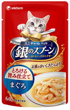 銀湯匙美味貓用鮪魚海鮮保鮮包
UNI-CHARM Silver spoon Pouch Umami taste Tuna
