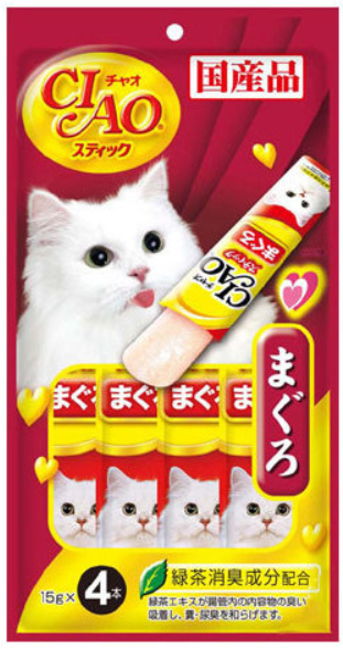 貓專用鮪魚肉泥（15gx4)
INABA CHAO stick Tuna