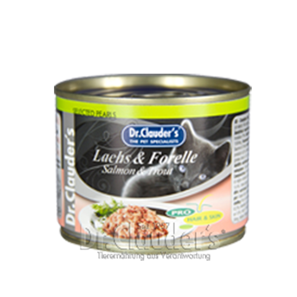 克勞德貓鮭魚和鱒魚主食罐-皮毛保健
Lachs & Forelle (Salmon & Trout)