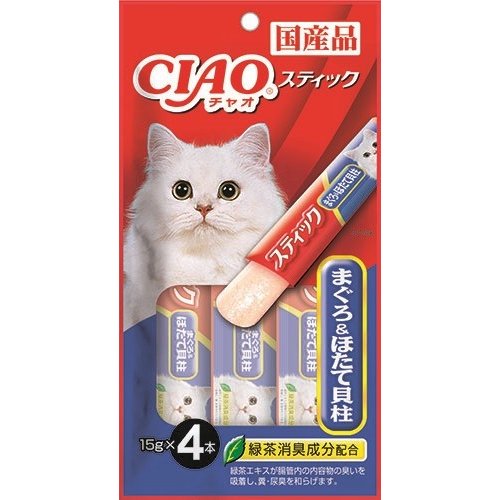 CIAO寒天肉泥4SC-86 鮪魚&干貝風味/15g*4入

