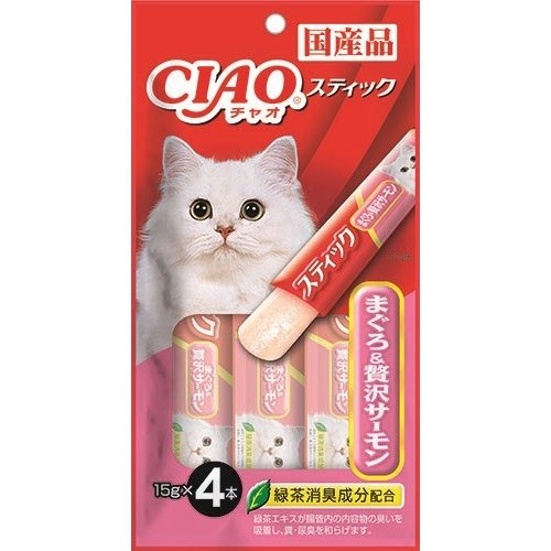 CIAO寒天肉泥4SC-87 鮪魚&鮭魚風味/15g*4入
