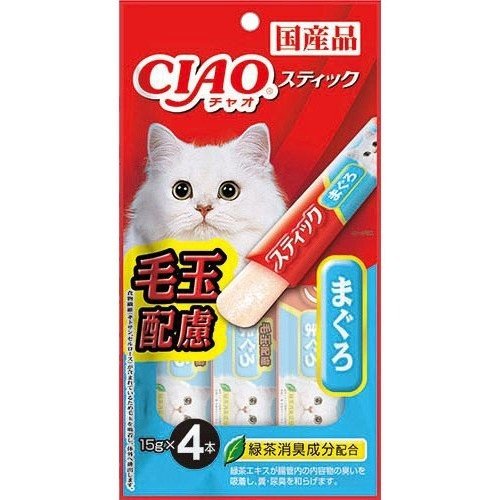 CIAO寒天肉泥4SC-88 化毛配方 鮪魚風味/15g*4入
