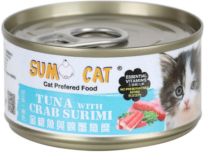 SUMO CAT(金槍魚&螃蟹魚糜)80g(BCD069)
cat canned food