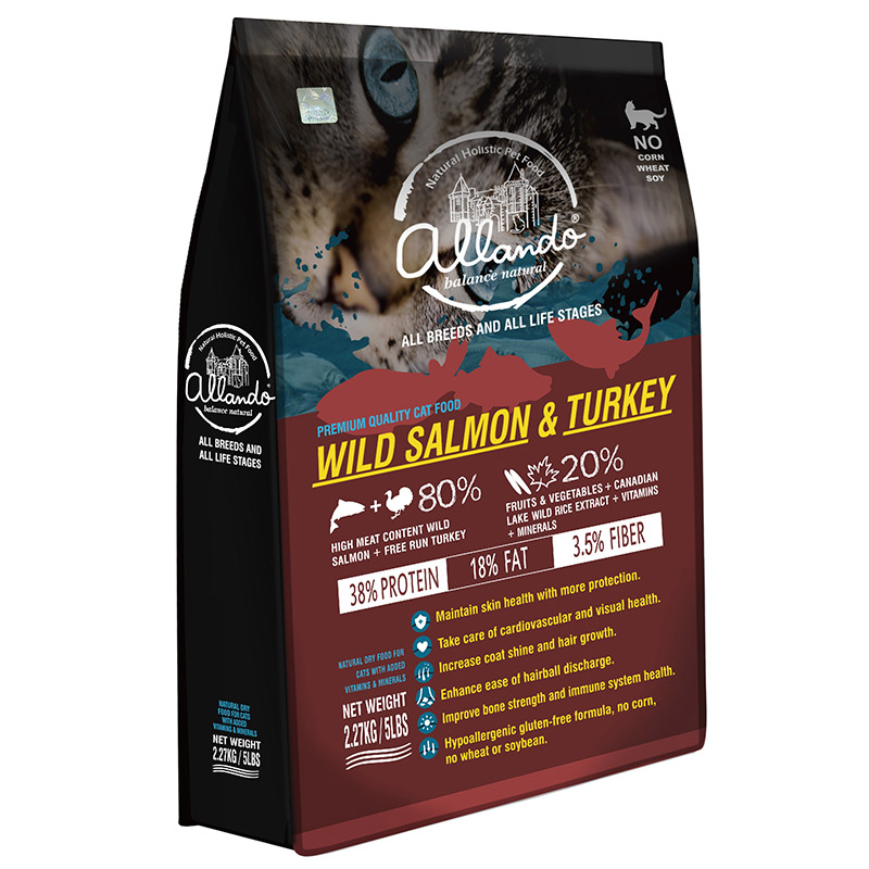 奧藍多天然無穀貓鮮糧(野生鮭魚+火雞肉)
Allando Natural Holistic Cat Food (Wild Salmon+Turkey)