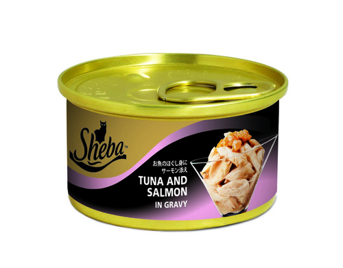 SHEBA金罐 鮪魚及鮭魚(湯汁) 85g x 24
SHE Can Tuna & Salmon in Gravy 85g(*24)