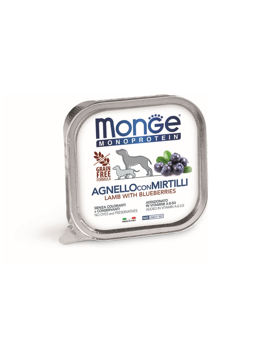 瑪恩吉 MONO蔬果 羊肉+藍莓 無穀主食犬餐盒
MONGE MONOPROTEIN Lamb with Blueberries