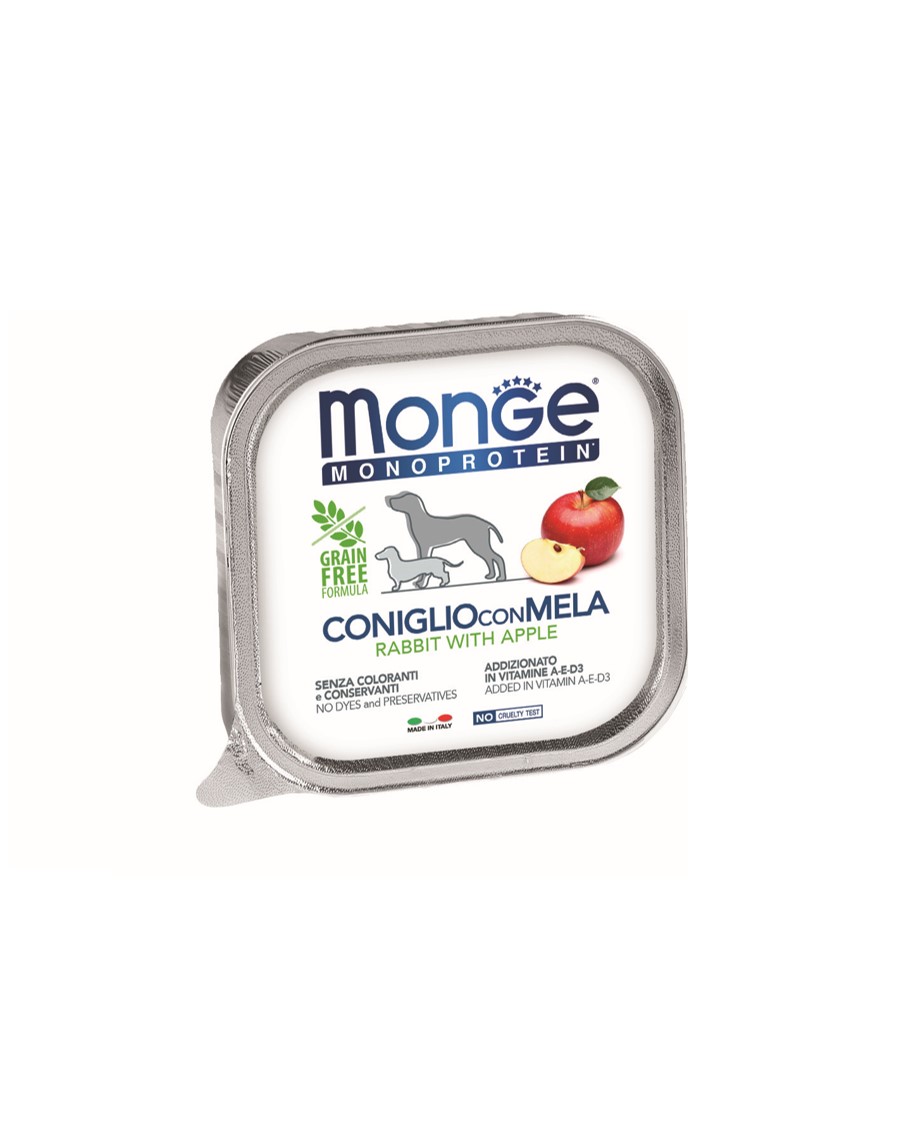 瑪恩吉 MONO蔬果 兔肉+蘋果 無穀主食犬餐盒
MONGE MONOPROTEIN Rabbit with Apple