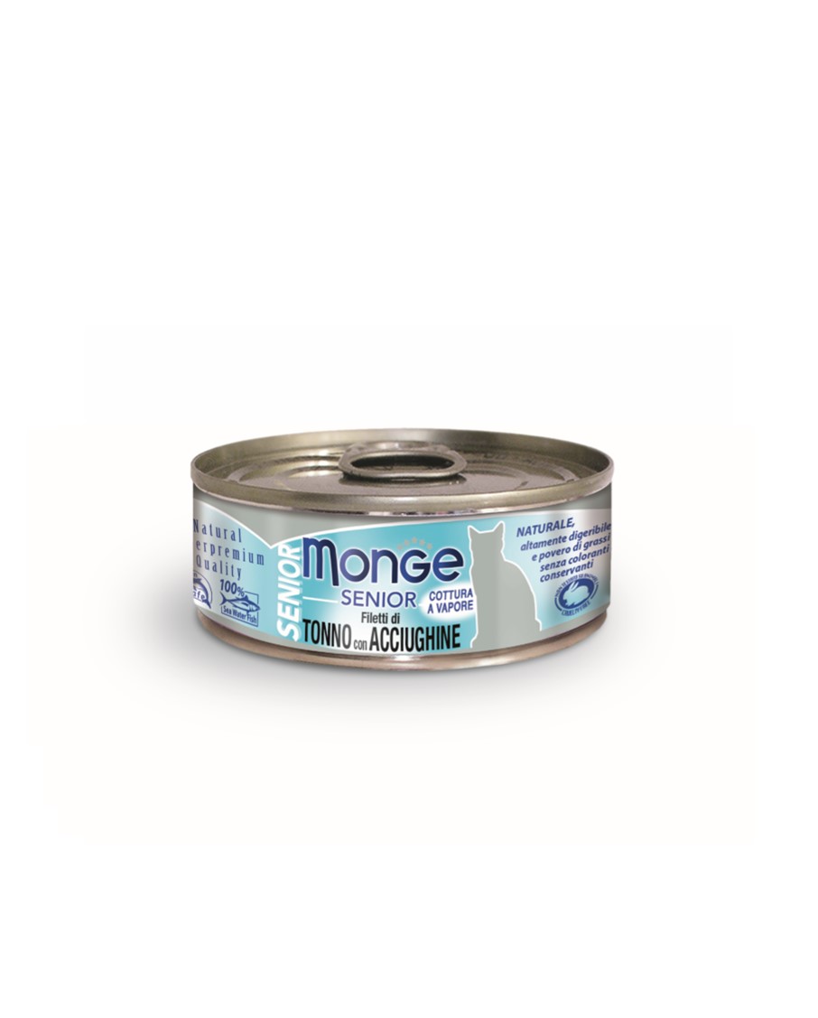 瑪恩吉 倍愛滿滿 高齡貓 鮪魚+鯷魚 晶凍貓罐
MONGE Chunkies of Yellowfin Tuna in jelly with Anchovies – Senior