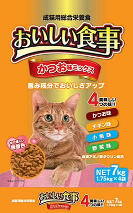 美味食堂成貓綜合營養貓糧（鰹魚風味）7公斤(橘)