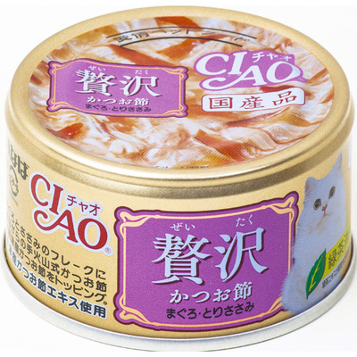 CIAO豪華罐 A-145 柴魚片&鮪魚&雞肉 80g