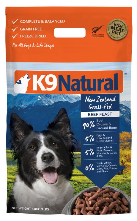 紐西蘭K9凍乾生食狗狗飼料-牛肉1.8kg