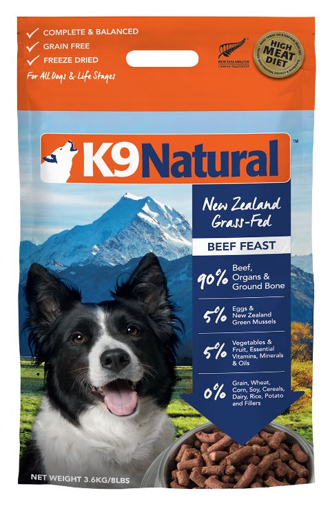 紐西蘭K9凍乾生食狗狗飼料-牛肉3.6kg
