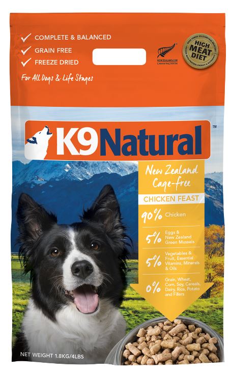 紐西蘭K9凍乾生食狗狗飼料-雞肉1.8kg