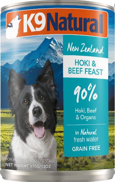 紐西蘭K9鮮燉生肉主食狗罐-無穀牛+鱈370g